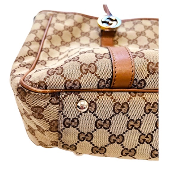 Gucci, aunthentic, tote 2 way style, 2 tone gold and silver GG sign both sides - Picture 13 of 17